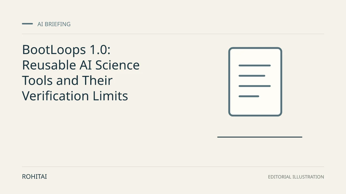 Editorial illustration for BootLoops 1.0: Reusable AI Science Tools and Their Verification Limits: a document represents the research briefing. Not documentary evidence.