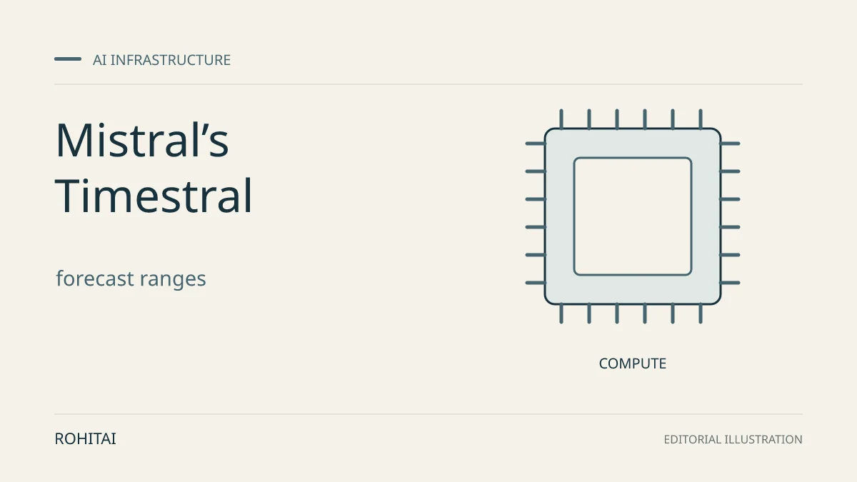 Editorial illustration for When Mistral’s Timestral makes sense for business forecasting: a processor represents compute infrastructure. Not documentary evidence.