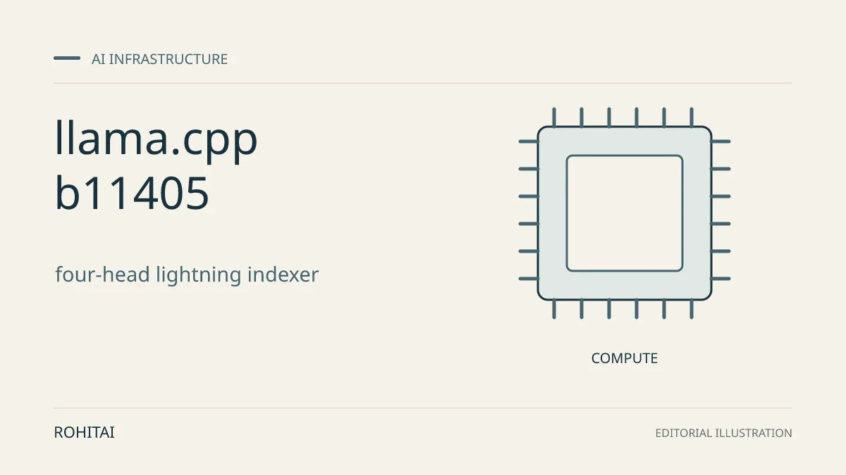 Editorial illustration for llama.cpp b11405: CUDA Lightning-Indexer Upgrade Guide: a processor represents compute infrastructure. Not documentary evidence.
