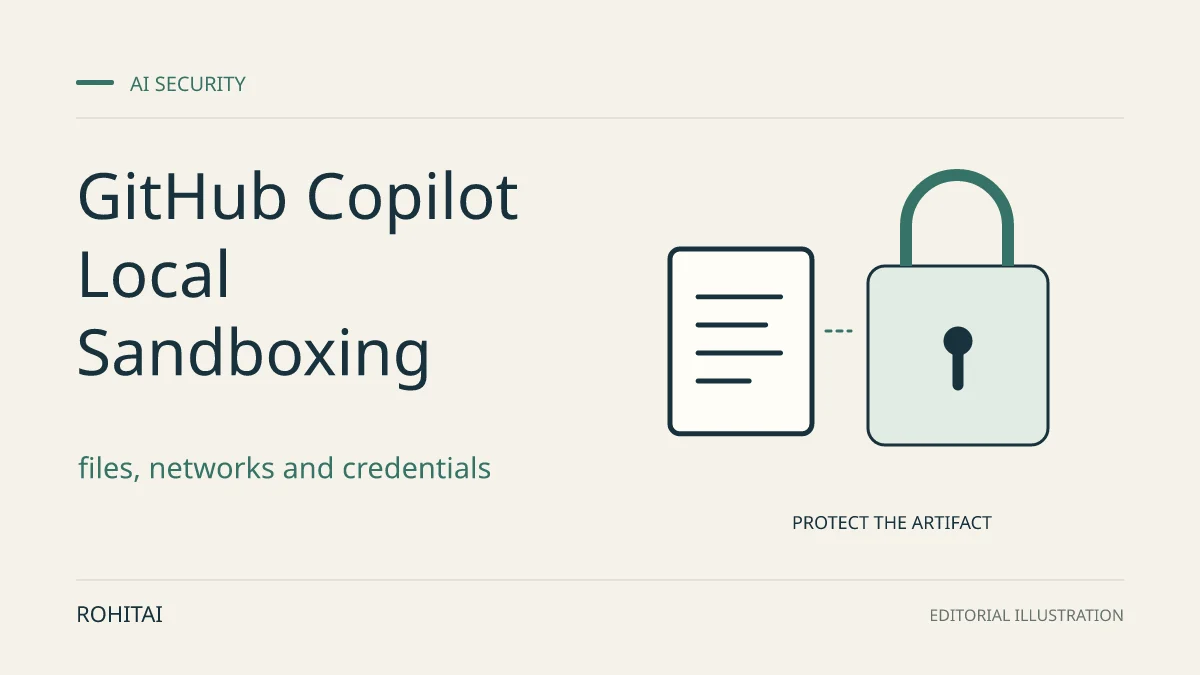 Editorial illustration for GitHub Copilot Local Sandboxing Is GA: Defaults, Limits and Team Rollout: a document and lock represent artifact protection. Not documentary evidence.